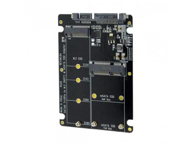 Alt view image 7 of 7 - SM 2 in 1 Combo M.2 NGFF B-key & mSATA SSD to SATA 3.0 Adapter Converter Case Enclosure