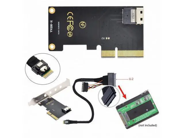Alt view image 6 of 7 - PCI-E 3.0 4.0 to SFF-8654 Slimline SAS Card Adapter and U.2 U2 SFF-8639 NVME PCIe SSD Cable for Mainboard SSD SF-025+104