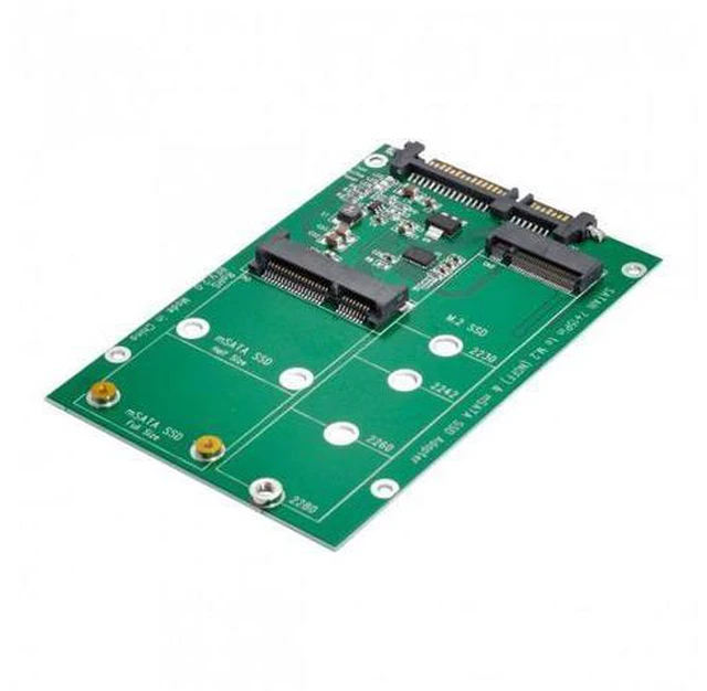 Alt view image 3 of 7 - HKCY SA-130 2 in 1 Combo Mini PCI- E 2 Lane M.2 NGFFmSATA SSD to SATA 3.0 III Adapter Converter PCBA