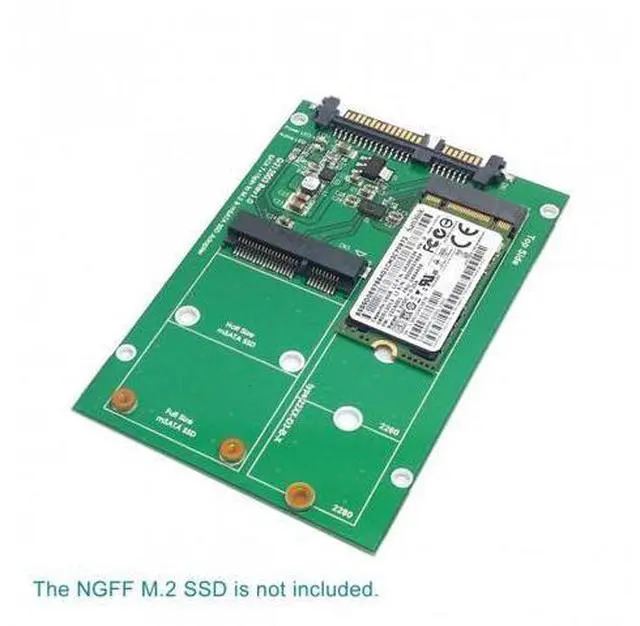 Alt view image 5 of 7 - HKCY SA-130 2 in 1 Combo Mini PCI- E 2 Lane M.2 NGFFmSATA SSD to SATA 3.0 III Adapter Converter PCBA
