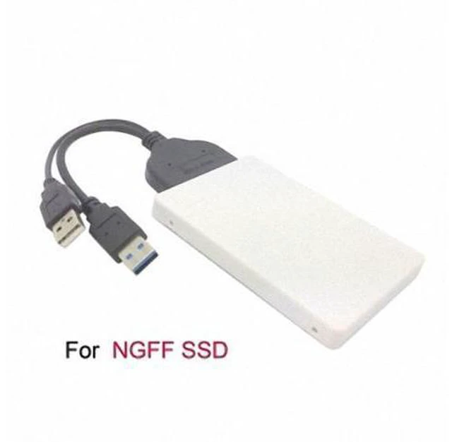 Alt view image 2 of 6 - USB 3.0 to SATA 22 pin & B+M Key Socket 2 M.2 NGFF (SATA) SSD to 2.5 SATA Adapter Card Adapter with white Case U3-067/SA-104