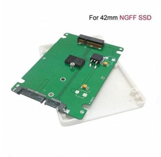 Alt view image 4 of 6 - USB 3.0 to SATA 22 pin & B+M Key Socket 2 M.2 NGFF (SATA) SSD to 2.5 SATA Adapter Card Adapter with white Case U3-067/SA-104