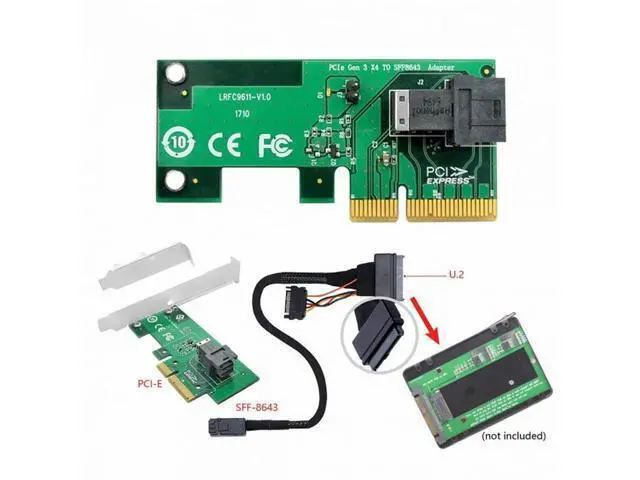 Alt view image 7 of 7 - PCI-E 3.0 4.0 to SFF-8643 Card Adapter and U.2 U2 SFF-8639 NVME PCIe SSD Cable for Mainboard SSD SF-024+093