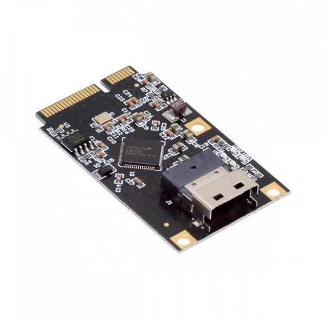 Alt view image 3 of 7 - Mini PCI-E PCI Express to Slimline SFF-8654 SATA 3.0 Four Ports Adapter Converter 6Gbps Disk Extension Card for SSD