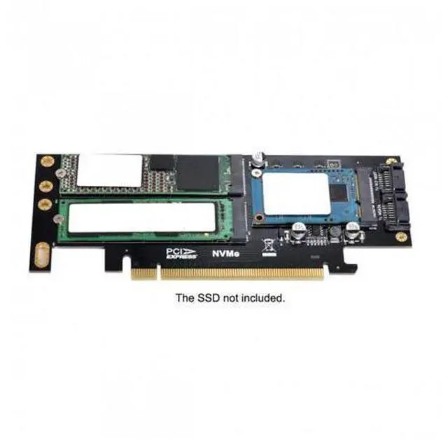Alt view image 5 of 7 - HKCY SA-028 PCI Express PCI-E 3.0Dual SATA to NGFF NVME MSATA M-Key B/M-key SSD Card Adapter 3in1
