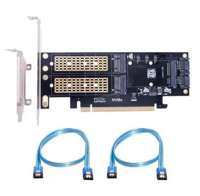 Alt view image 6 of 7 - HKCY SA-028 PCI Express PCI-E 3.0Dual SATA to NGFF NVME MSATA M-Key B/M-key SSD Card Adapter 3in1