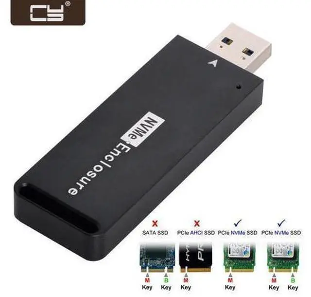 Main image of USB 3.1 Gen2 10Gbps to NVME PCI-E M-Key Solid State Drive External Enclosure 2230/2242mm U3-047