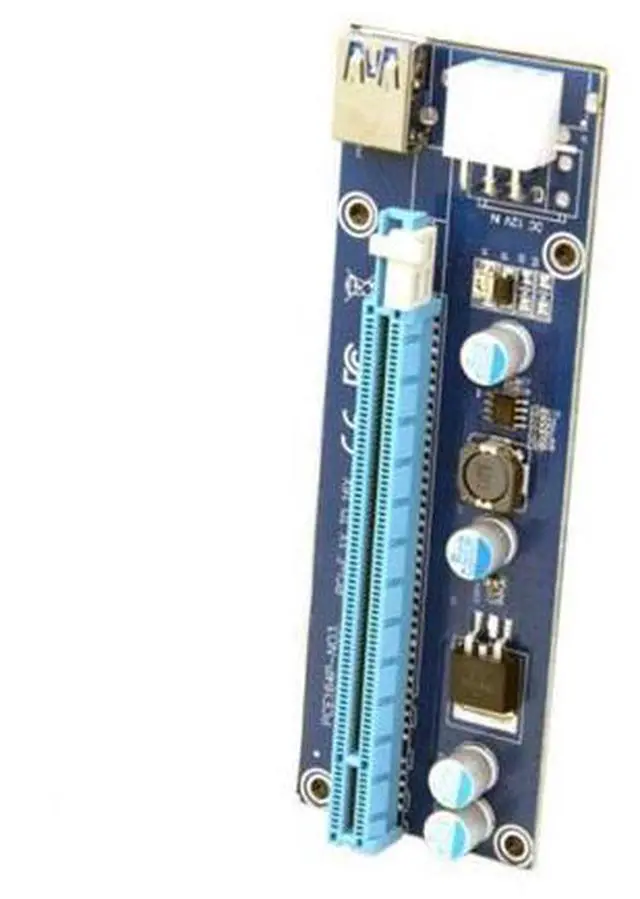 Alt view image 3 of 7 - HKCY EP-037 PCI-E 1x to 16x Mining Machine Enhanced Extender Riser Adapter with USB 3.06Pin Power Cable