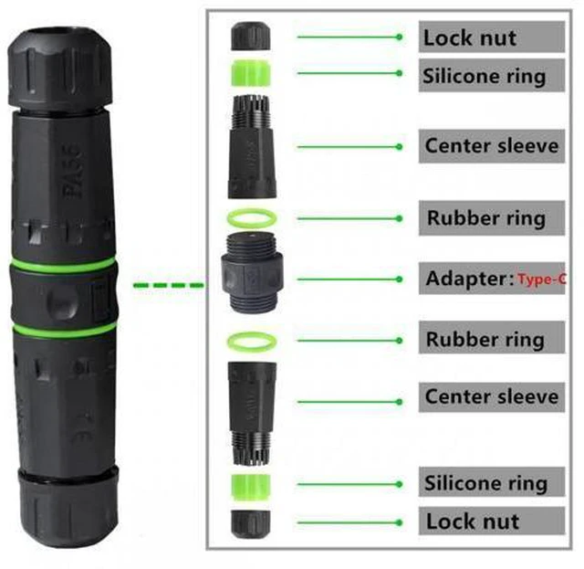 Alt view image 6 of 7 - M20 Locking IP68 Waterproof Type-C 10Gbps USB3.1 Female to USB-C Female Extension Adapter Coupler