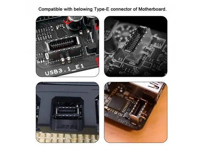 Alt view image 6 of 7 - HKCY UC-010 2pcs USB 3.1 Front Panel Header Male Type-E to Type-AType-C USB-C Motherboard Extension Data Adapter