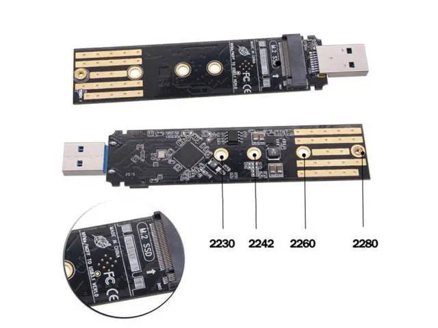 Alt view image 7 of 7 - HKCY U3-057 USB 3.0 to NVME M-key M.2 NGFF SATA SSD External PCBA Case Conveter Adapter RTL9210B Chipset