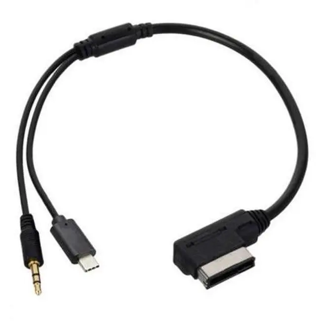 Main image of SM Media In AMI MDI to Stereo 3.5mm Audio & USB-C Aux Adapter Cable For Car VW AUDI 2014 A4 A6 Q5 Q7
