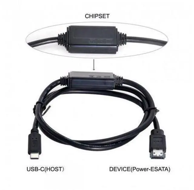 Alt view image 2 of 7 - SM USB-C Type-C to Power Over eSATA DC5V Adapter USB3.0 to HDD/SSD/ODD eSATAp Converter