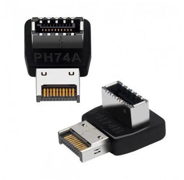 Alt view image 3 of 7 - SM 2pcs Overmold USB 3.1 Front Panel Header Male to Female Type-E Motherboard Extension Data Adapter