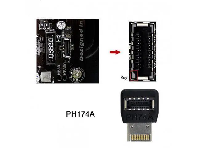Alt view image 6 of 7 - SM 2pcs Overmold USB 3.1 Front Panel Header Male to Female Type-E Motherboard Extension Data Adapter