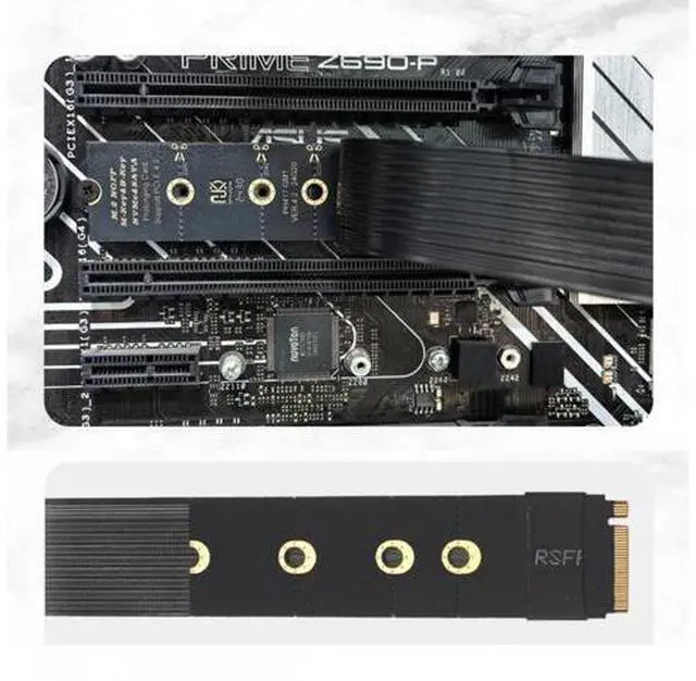 Alt view image 7 of 7 - M.2 NGFF NVMe M-Key to PCI-E X1 X4 X8 X16 Cable Graphics Card Extension Adapter PCI-Express for M2 2260 2280