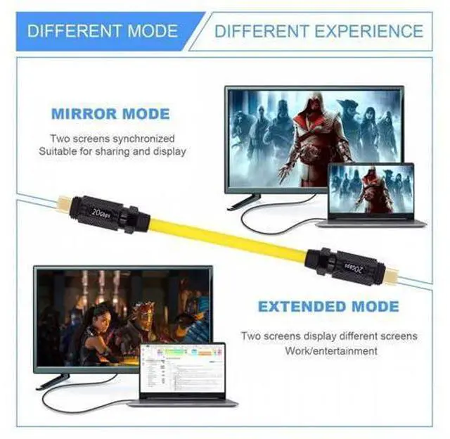 Alt view image 7 of 7 - 1.0M Ultra Soft High Flex USB-C USB4 Cable 20Gbps 140W 8K for Gaming Keyboard Mouse Type-C Male to Male Cable Power & Data
