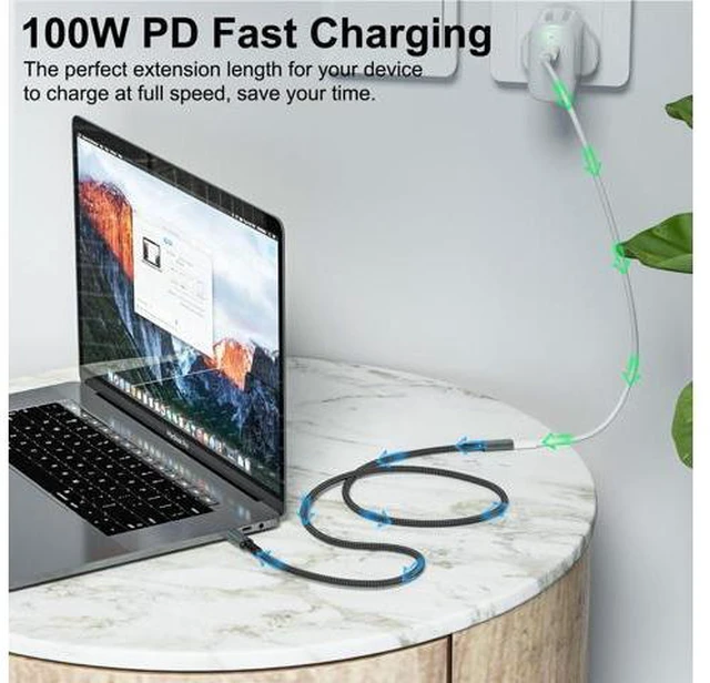 Alt view image 6 of 7 - USB4 Extension Cable Male to Female 40Gbps with 100W Charging and 8K@60Hz Compatible with Thunderbolt3/4