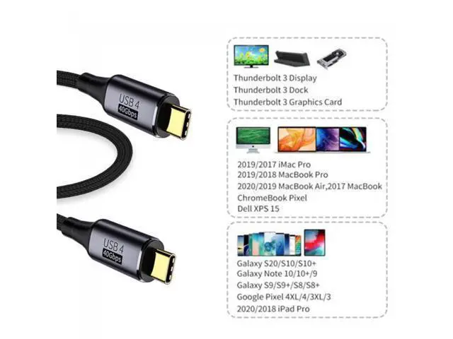 Alt view image 6 of 7 - 0.5M USB4 Cable 40Gbps with 100W Charging and 8K@60Hz 5K@60Hz USB4.0 Compatible with Thunderbolt3/4