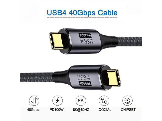 Alt view image 7 of 7 - 0.5M USB4 Cable 40Gbps with 100W Charging and 8K@60Hz 5K@60Hz USB4.0 Compatible with Thunderbolt3/4