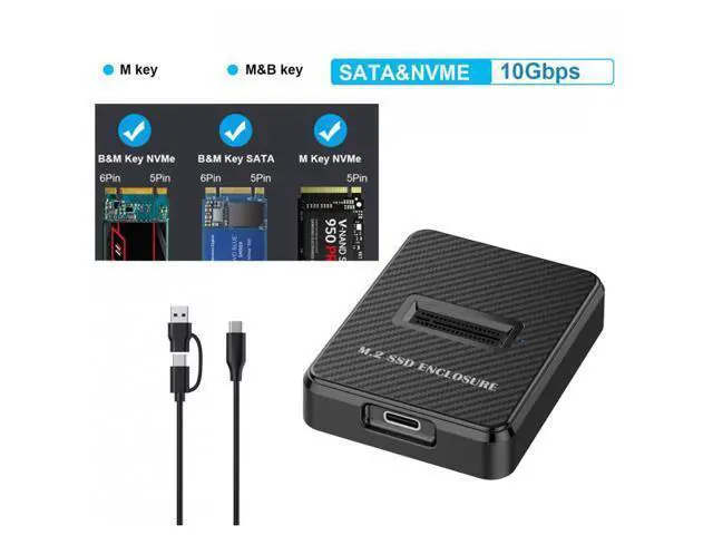 Alt view image 4 of 7 - USB 3.0 USB-C Type-C to NVME M-key M.2 NGFF SATA SSD Docking Vertical External PCBA Case Enclosure RTL9210B Chipset