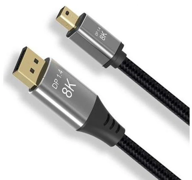 Alt view image 4 of 7 - DisplayPort 1.4 8K 60hz Cable Ultra-HD UHD 4K 144hz Mini DP to DP Cable 7680*4320 for Video PC Laptop TV