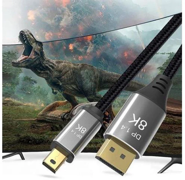 Alt view image 5 of 7 - DisplayPort 1.4 8K 60hz Cable Ultra-HD UHD 4K 144hz Mini DP to DP Cable 7680*4320 for Video PC Laptop TV