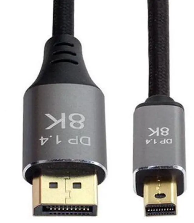 Alt view image 3 of 7 - DisplayPort 1.4 8K 60hz Cable Ultra-HD UHD 4K 144hz Mini DP to DP Cable 7680*4320 for Video PC Laptop TV