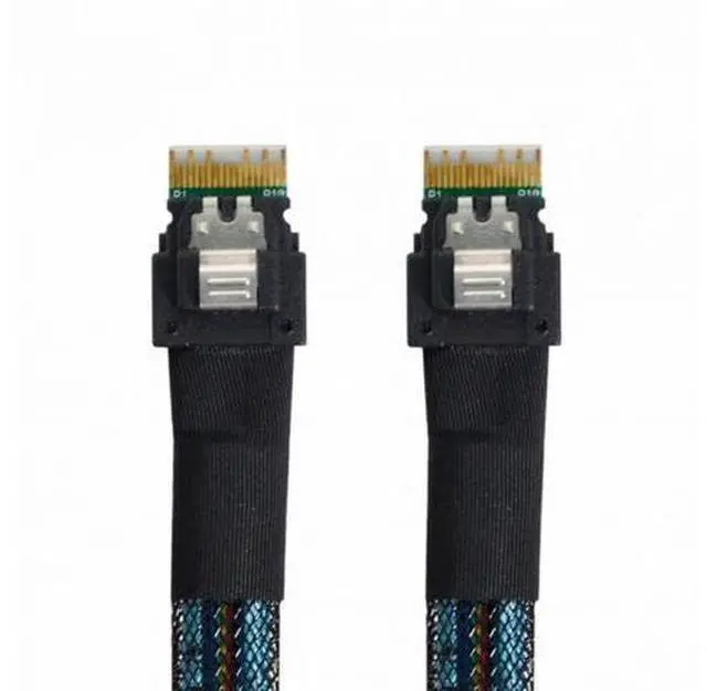 Main image of PCI-E Slimline SAS 4.0 SFF-8654 4i 38pin Host to SFF-8654 Slim SAS Target Cable 50cm SF-100