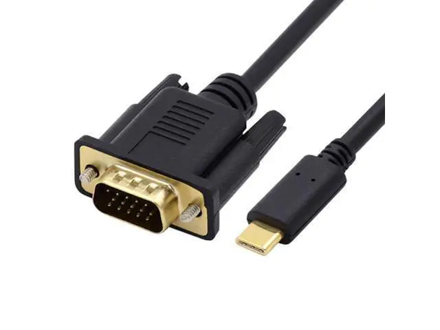 Alt view image 2 of 7 - HKCY USB 3.1 Type C USB-C Source to VGA RGB 1080P Displays Male Monitor Cable for Laptop 1.8m