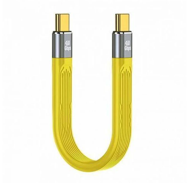 Main image of Yellow Type-C USB-C Male to Male USB4 40Gbps 100W 8K Flat Slim FPC Data Cable for Laptop Phone 13cm