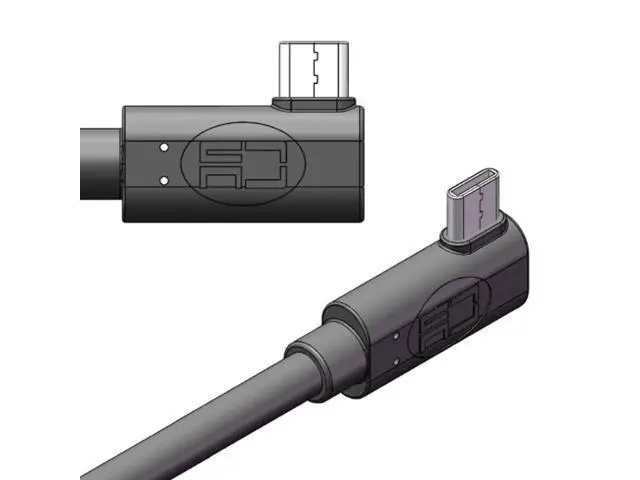 Alt view image 3 of 7 - 5.0M USB 3.1 Type-C Left Right Angled Type to USB3.0 Data Cable UC-135-5.0M