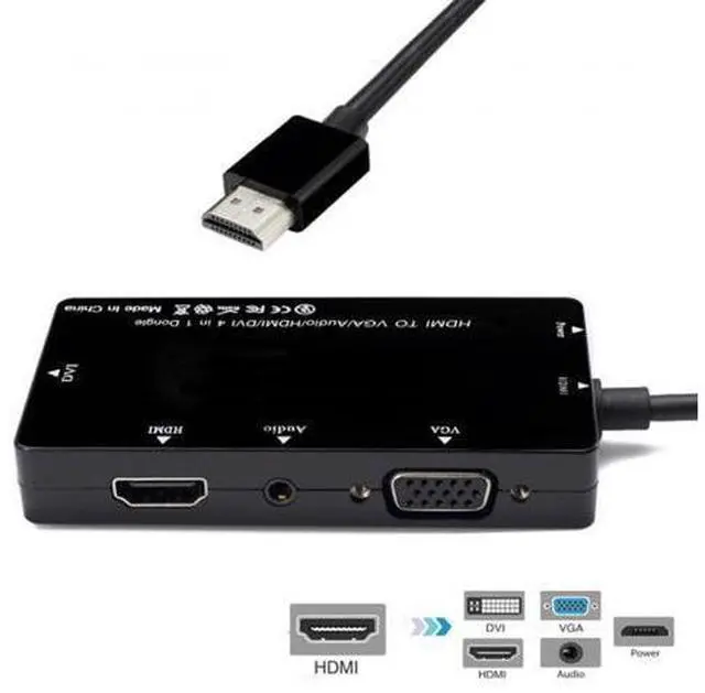 Alt view image 2 of 7 - SM HDMI to VGA/Audio/HDMI/DVI 4in1 Dongle Adapter Multiport Splitter Converter For PS3 HDTV PC Monitor Projector