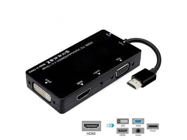 Alt view image 3 of 7 - SM HDMI to VGA/Audio/HDMI/DVI 4in1 Dongle Adapter Multiport Splitter Converter For PS3 HDTV PC Monitor Projector
