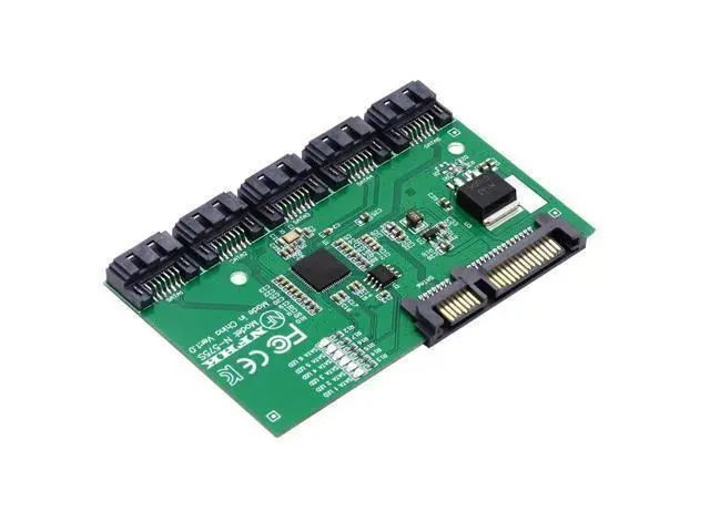 Alt view image 3 of 7 - HKCY SATA 3.0 6Gbps 1 to 5 Splitter Ports HUB Adapter Converter PM Multiplier Port Selector JMB575