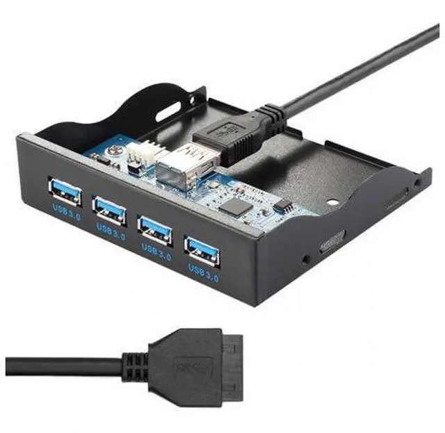 Main image of 5Gbps USB 3.0 HUB 4 Ports Front Panel to Motherboard 20Pin Connector Cable for 3.5" Floppy Bay