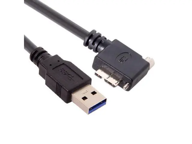 Alt view image 4 of 7 - 3.0M 90 Degree Right Angled Micro USB Screw Mount to 3.0 Data Cable for Industrial Camera