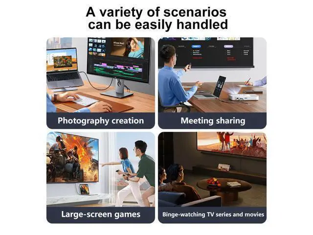 Alt view image 7 of 7 - 16K 8K USB4 USB5.0 Type C USB-C Source to DisplayPort DP Displays Male HDTV Cable for Laptop Monitor 2.0m