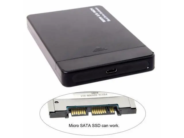 Alt view image 4 of 6 - USB 3.1 Type-C USB-C to 1.8 inch Micro SATA 16pin 7+9 SSD to External Hard disk Enclosure UC-079-BK+SA-098