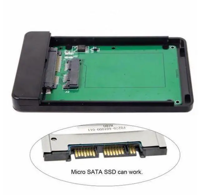 Alt view image 3 of 6 - USB 3.1 Type-C USB-C to 1.8 inch Micro SATA 16pin 7+9 SSD to External Hard disk Enclosure UC-079-BK+SA-098
