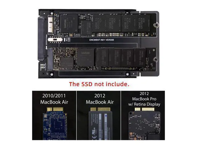 Alt view image 7 of 7 - 2.5inch SATA 22Pin to 2010 2011 2012 Air Pro Retina SSD 12+6Pin 17+7Pin A1425 A1398 MC975 MC976 Case Enclosure