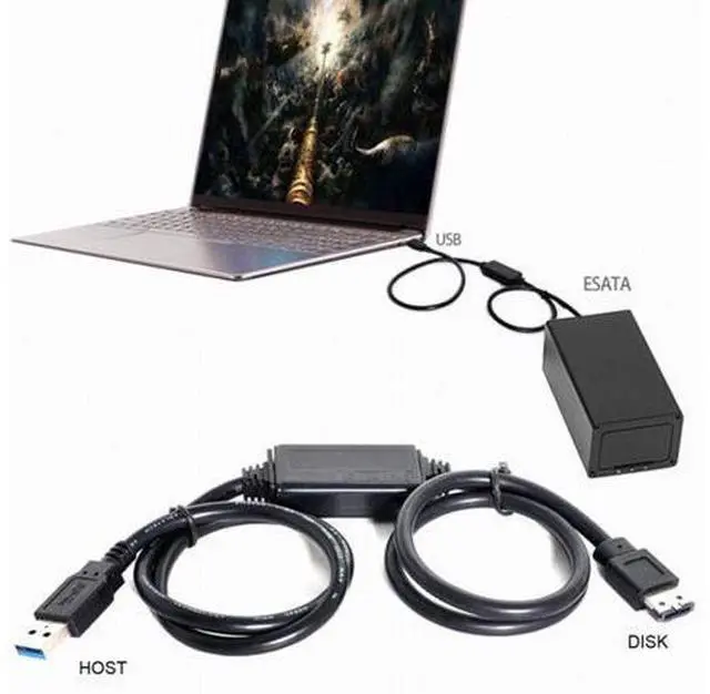Alt view image 4 of 7 - SM USB 3.0 to Power Over eSATA DC5V Adapter USB2.0 to HDD/SSD/ODD eSATAp Converter