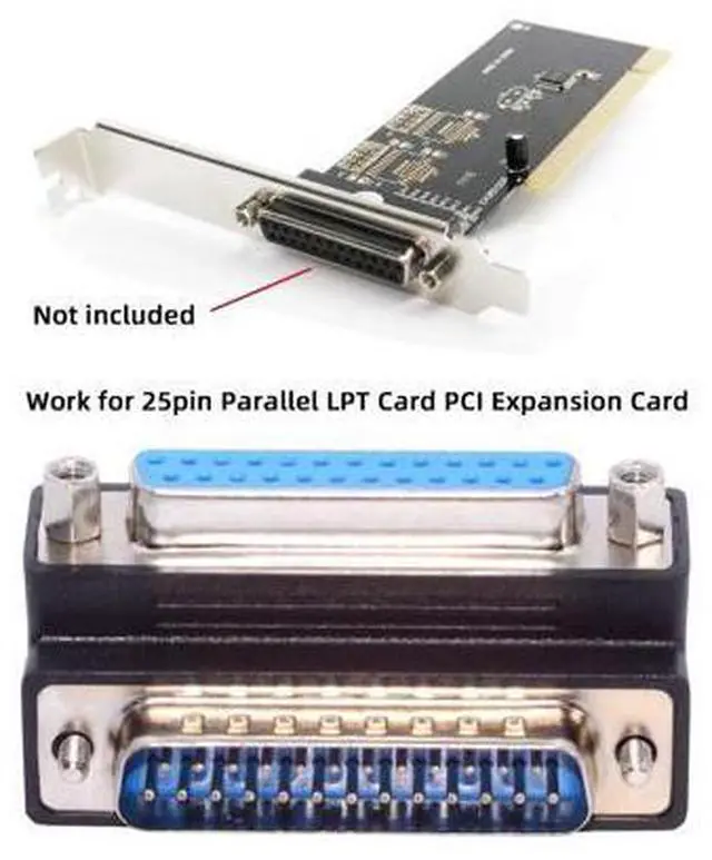 Alt view image 2 of 7 - DSUB Parallel LPT AES/EBU DB25pin Male Nut to Female Screw Extension Adapter DB Connector Down 90 Degree Angled