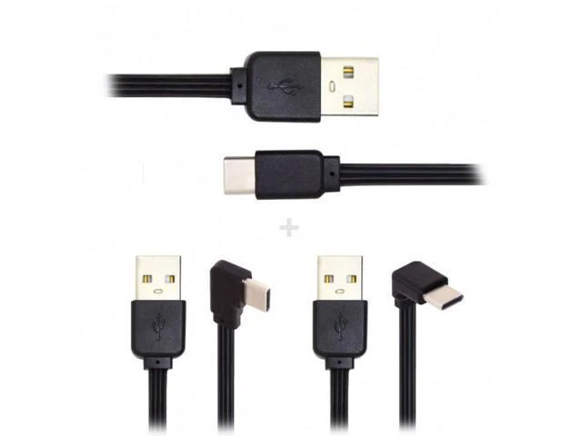 Alt view image 3 of 7 - HKCY UC-096-BK+UC-096-RI+UC-096-UP 3pcs/lot 13cm USB 2.0 Type-A Male to USB-C Type-C Male Angled Data Flat Slim FPC Cable for FPVDiskPhone