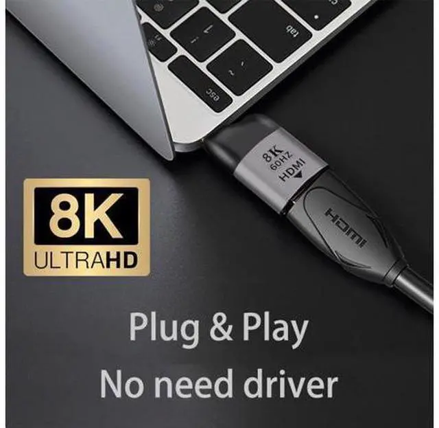 Alt view image 6 of 7 - SM USB4 USB-C Type-C Source to Female HDMI 2.1 Display 8K 60HZ UHD 4K HDMI Male Monitor Adapter