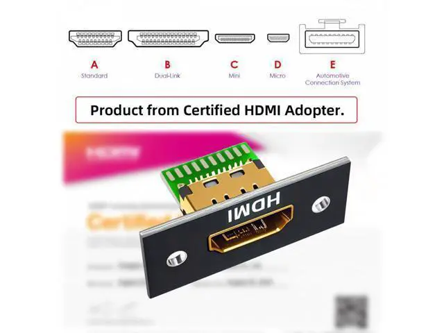 Alt view image 6 of 7 - 5pcs/set DIY OEM HDMI 8K Type-A Female Socket Connector Receptacle with Panel Mount Solder Type