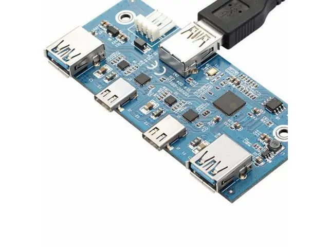 Alt view image 6 of 7 - USB 3.1 Front Panel Header to USB-C USB 3.0 HUB 4 Ports Front Panel Motherboard Cable for 3.5" Floppy Bay