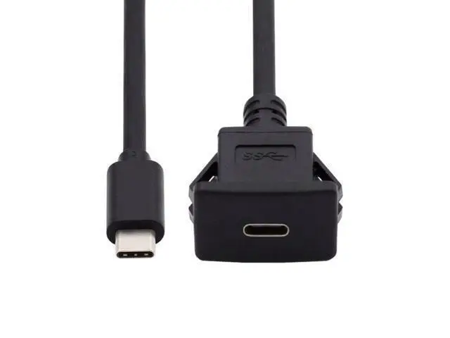 Alt view image 2 of 7 - HKCY UC-021-1.0M Waterproof Dustproof USB-C Type-C USB 3.1 10Gbps Extension Flush Car Latch Mount Extension Cable for Dashboard Panel