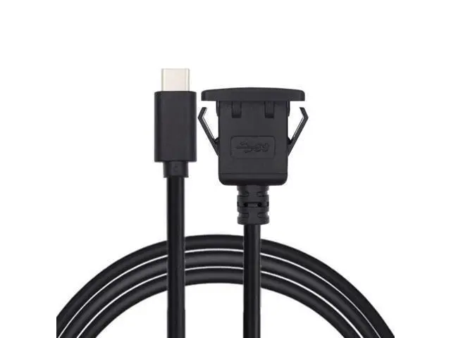Alt view image 3 of 7 - HKCY UC-021-1.0M Waterproof Dustproof USB-C Type-C USB 3.1 10Gbps Extension Flush Car Latch Mount Extension Cable for Dashboard Panel