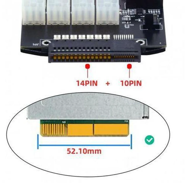 Main image of Flex Slot Server Power Board 14+10Pin to 16x6Pin Power Supply Board for CHIA ETH BTC Mining Miner